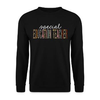 Enseignant en éducation spécialisée Leopard Print Drôle cadeau - Sweat-shirt Unisexe - noir - Devant - Alina (178cm) & Michal (187cm)