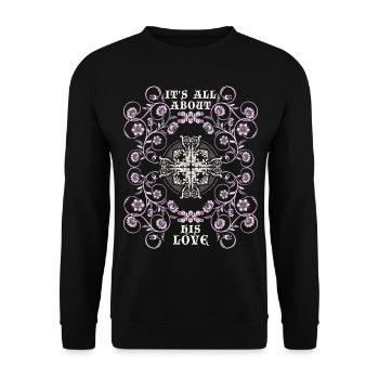 Jesus Christus, Vintage-Ornament, Jesus-Spruch - Unisex Pullover - Schwarz - Vorne - Alina (178cm) & Michal (187cm)