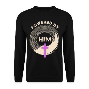 Kreuz Christi, Jesus Christus Spruch Motivation - Unisex Pullover - Schwarz - Vorne - Alina (178cm) & Michal (187cm)