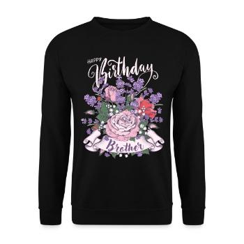 Joyeux-Anniversaire-Frère, Frère-Frère Anniversaire - Sweat-shirt Unisexe - noir - Devant - Alina (178cm) & Michal (187cm)