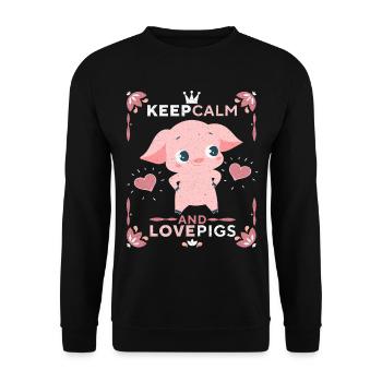 Porcelet, cochon, porcelet-porcelet, drôle de dicton - Sweat-shirt Unisexe - noir - Devant - Alina (178cm) & Michal (187cm)