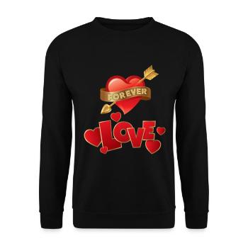 Wedding, Wedding Motif, Love Love, Valentine's Day - Unisex Sweatshirt - black - Front - Alina (178cm) & Michal (187cm)