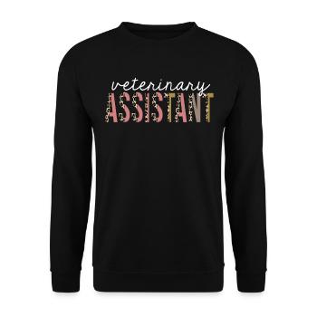 Tierarzthelfer Leopardenprint lustiges Geschenk - Unisex Pullover - Schwarz - Vorne - Alina (178cm) & Michal (187cm)