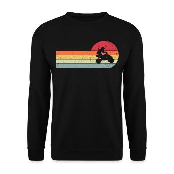 Quad ATV Offroad Quad Rider Vintage Retro - Unisex Sweatshirt - black - Front - Alina (178cm) & Michal (187cm)