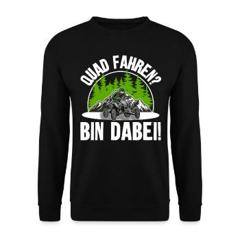Quad ATV Offroad Quadfahrer - Unisex Pullover - Schwarz - Vorne - Alina (178cm) & Michal (187cm)