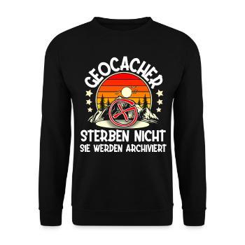 Geocaching Geocacher Geocache - Unisex Pullover - Schwarz - Vorne - Alina (178cm) & Michal (187cm)