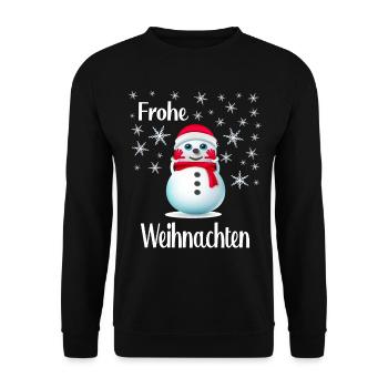 Frohe Weihnachten - Unisex Pullover - Schwarz - Vorne - Alina (178cm) & Michal (187cm)
