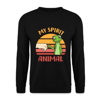Gecko - Unisex Sweatshirt - black - Front - Alina (178cm) & Michal (187cm)
