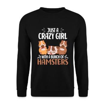 Hamster Lover | Pets Rodent Gifts - Unisex Sweatshirt - black - Front - Alina (178cm) & Michal (187cm)