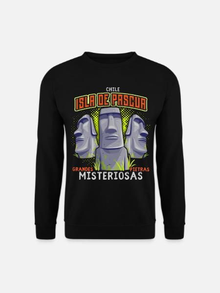 Moai, Stone Heads, Easter Island Rapa-Nui - Unisex Sweatshirt - black