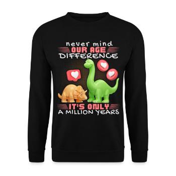Dinosaure amoureux drôle disant Dinosaure - Sweat-shirt Unisexe - noir - Devant - Alina (178cm) & Michal (187cm)