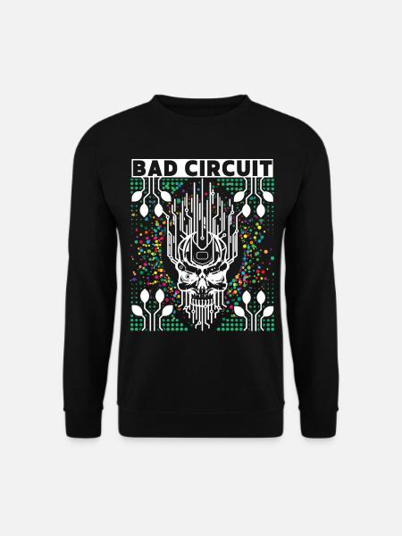 Computer board, circuit, skull saying - Unisex Sweatshirt - black
