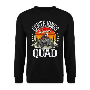 Quad ATV Offroad Quadfahrer - Unisex Pullover - Schwarz - Vorne - Alina (178cm) & Michal (187cm)