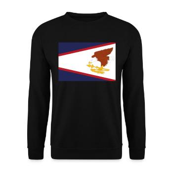 Offizielle Flagge von Amerikanisch-Samoa Amerikanisches Land - Unisex Pullover - Schwarz - Vorne - Alina (178cm) & Michal (187cm)