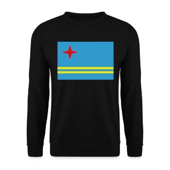 Official Aruba Flag Aruban Country Pride - Unisex Sweatshirt - black - Front - Alina (178cm) & Michal (187cm)