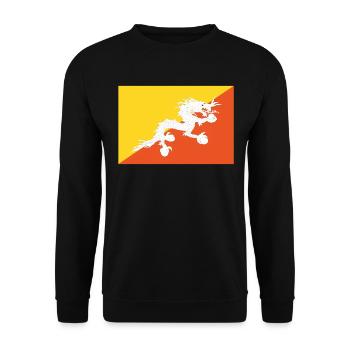 Official Bhutan Flag Bhutanese Country Pride - Unisex Sweatshirt - black - Front - Alina (178cm) & Michal (187cm)