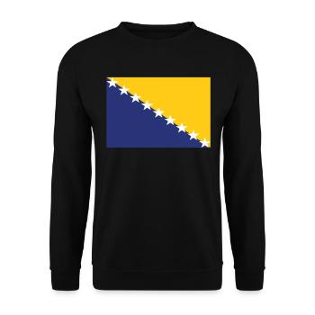 Drapeau officiel de la Bosnie Fierté du pays de Bosnie - Sweat-shirt Unisexe - noir - Devant - Alina (178cm) & Michal (187cm)