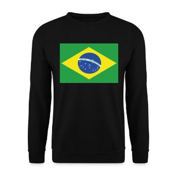 Official Brazil Flag Brazilian Country Pride - Unisex Sweatshirt - black - Front - Alina (178cm) & Michal (187cm)