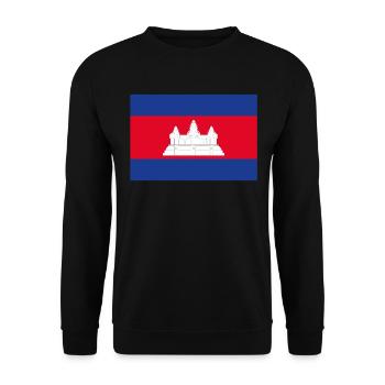 Drapeau officiel du Cambodge Cambodian Country Pride - Sweat-shirt Unisexe - noir - Devant - Alina (178cm) & Michal (187cm)