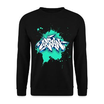 Graffiti urbain, style grunge, graffiti grunge - Sweat-shirt Unisexe - noir - Devant - Alina (178cm) & Michal (187cm)