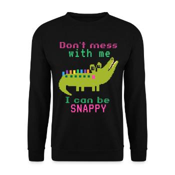 Crocodile crocodile, dicton drôle, jeu de mots - Sweat-shirt Unisexe - noir - Devant - Alina (178cm) & Michal (187cm)