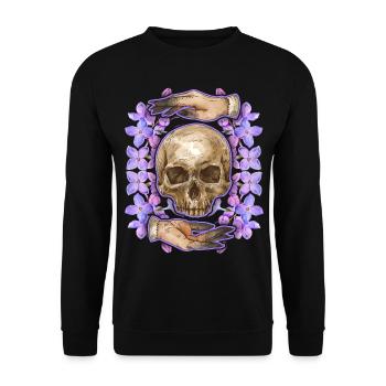 Dia-De-Los-Muertos, Crâne de sucre, Crâne, Crâne - Sweat-shirt Unisexe - noir - Devant - Alina (178cm) & Michal (187cm)