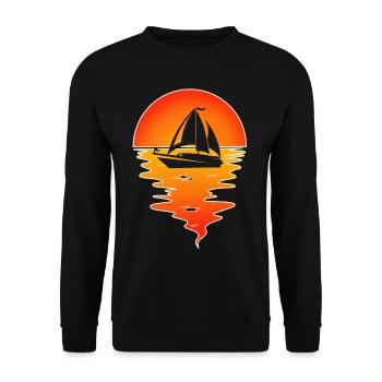 Sailing Sailor Sailboat - Unisex Sweatshirt - black - Front - Alina (178cm) & Michal (187cm)