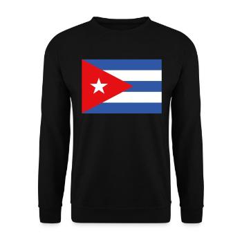 Official Cuba Flag Cuban Country Pride - Unisex Sweatshirt - black - Front - Alina (178cm) & Michal (187cm)