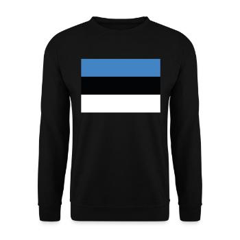 Official Estonia Flag Estonian Country Pride - Unisex Sweatshirt - black - Front - Alina (178cm) & Michal (187cm)