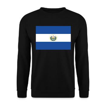 Official El Salvador Flag Salvadorean Country - Unisex Sweatshirt - black - Front - Alina (178cm) & Michal (187cm)