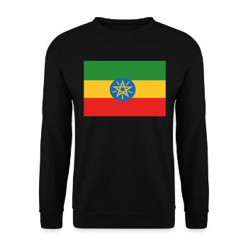Official Ethiopia Flag Ethiopian Country Pride - Unisex Sweatshirt - black - Front - Alina (178cm) & Michal (187cm)