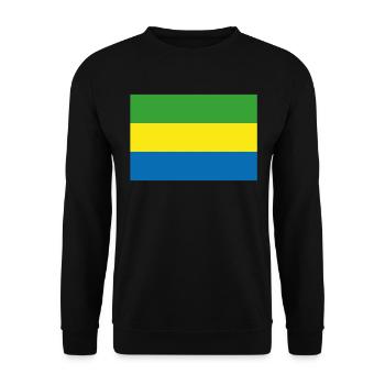 Offizielle gabunische Flagge Gabonese Country Pride - Unisex Pullover - Schwarz - Vorne - Alina (178cm) & Michal (187cm)