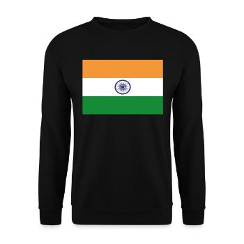 Offizielle indische Flagge Indian Country Pride - Unisex Pullover - Schwarz - Vorne - Alina (178cm) & Michal (187cm)