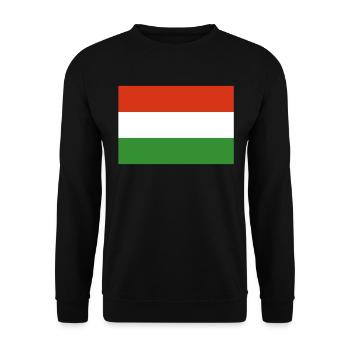 Offizielle ungarische Flagge Ungarischer Landesstolz - Unisex Pullover - Schwarz - Vorne - Alina (178cm) & Michal (187cm)