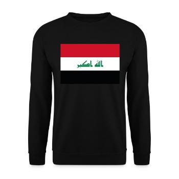 Offizielle Irak-Flagge Irakischer Länderstolz - Unisex Pullover - Schwarz - Vorne - Alina (178cm) & Michal (187cm)