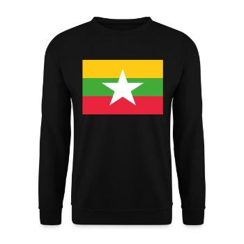 Offizielle Myanmar Flagge Burma Burman Country Pride - Unisex Pullover - Schwarz - Vorne - Alina (178cm) & Michal (187cm)