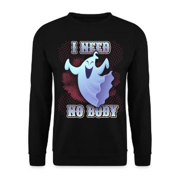 Funny Ghost, Saying Halloween Comic Book Style - Unisex Sweatshirt - black - Front - Alina (178cm) & Michal (187cm)