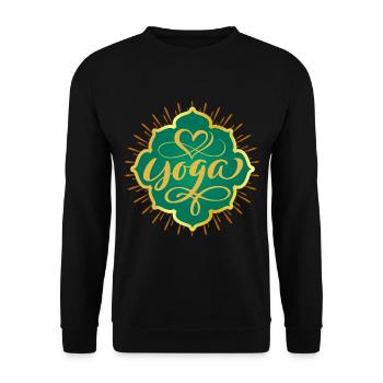 Yoga, symbole du yoga avec le cœur - Sweat-shirt Unisexe - noir - Devant - Alina (178cm) & Michal (187cm)