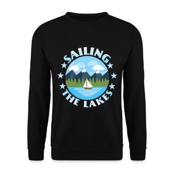 Sailor, sailboat, dinghy, funny saying - Unisex Sweatshirt - black - Front - Alina (178cm) & Michal (187cm)