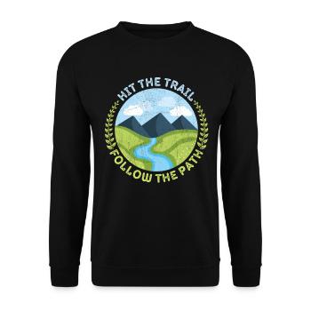 Hiking, mountain hiking, trekking, trekking design - Unisex Sweatshirt - black - Front - Alina (178cm) & Michal (187cm)