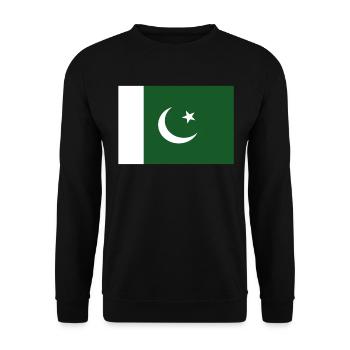 Official Pakistan Flag Pakistani Country Pride - Unisex Sweatshirt - black - Front - Alina (178cm) & Michal (187cm)