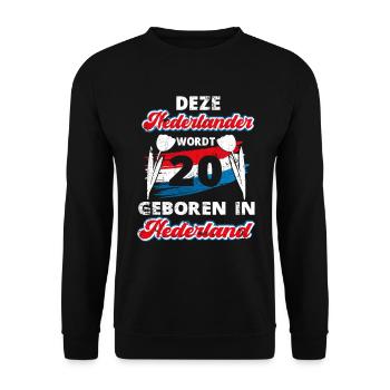 20 Anniversaire Hollande Hollandaise 20 ans Say - Sweat-shirt Unisexe - noir - Devant - Alina (178cm) & Michal (187cm)
