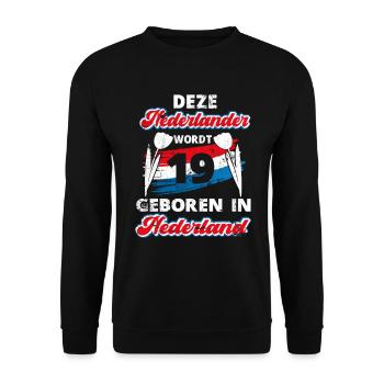 19 Anniversaire Hollande Hollandaise 19 ans Say - Sweat-shirt Unisexe - noir - Devant - Alina (178cm) & Michal (187cm)