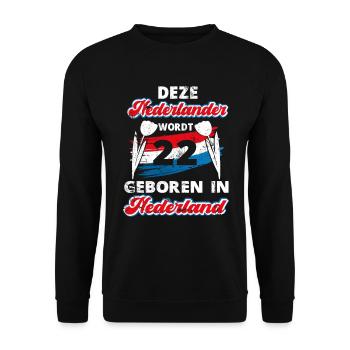 22 Birthday Dutch Holland 22 years Say - Unisex Sweatshirt - black - Front - Alina (178cm) & Michal (187cm)
