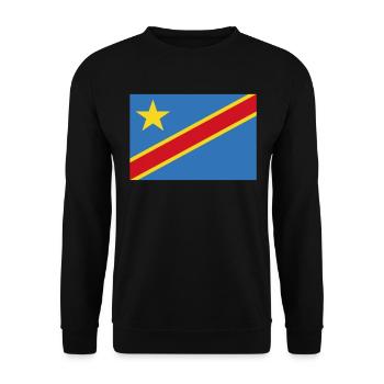 Offizielle Flagge der Demokratischen Republik Kongo - Unisex Pullover - Schwarz - Vorne - Alina (178cm) & Michal (187cm)