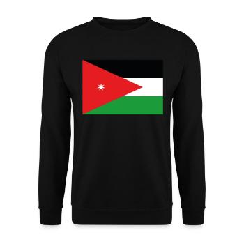 Official Jordan Flag Jordanian Country Pride - Unisex Sweatshirt - black - Front - Alina (178cm) & Michal (187cm)