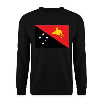 Offizielle Papua-Flagge Papua-Neuguinea - Unisex Pullover - Schwarz - Vorne - Alina (178cm) & Michal (187cm)