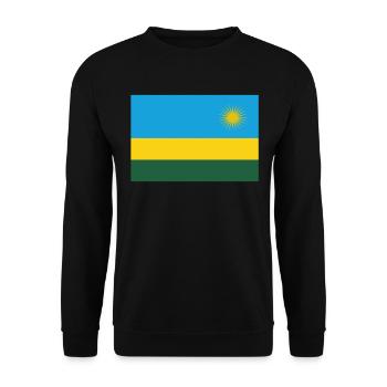 Offizielle Ruanda Flagge Ruandan Country Pride - Unisex Pullover - Schwarz - Vorne - Alina (178cm) & Michal (187cm)