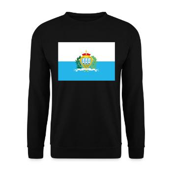 Offizielle San Marino Flagge Sammarinese Country Pride - Unisex Pullover - Schwarz - Vorne - Alina (178cm) & Michal (187cm)