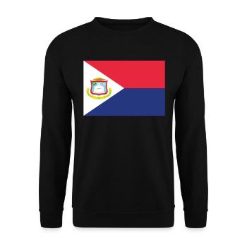Official Sint Maarten Flag Maartener Country Pride - Unisex Sweatshirt - black - Front - Alina (178cm) & Michal (187cm)